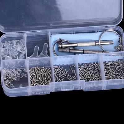 Eyeglass Sun Glasses Repair Tool Assortment Kit Screw Nut Nose Pad Ear Hook