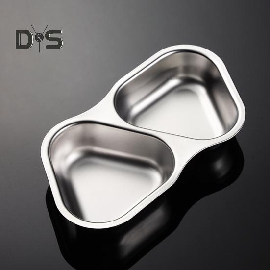 Såsfat i rostfritt stål Stapelbart Lätt att rengöra Hexagon Triangel Ovalformad kryddplatta