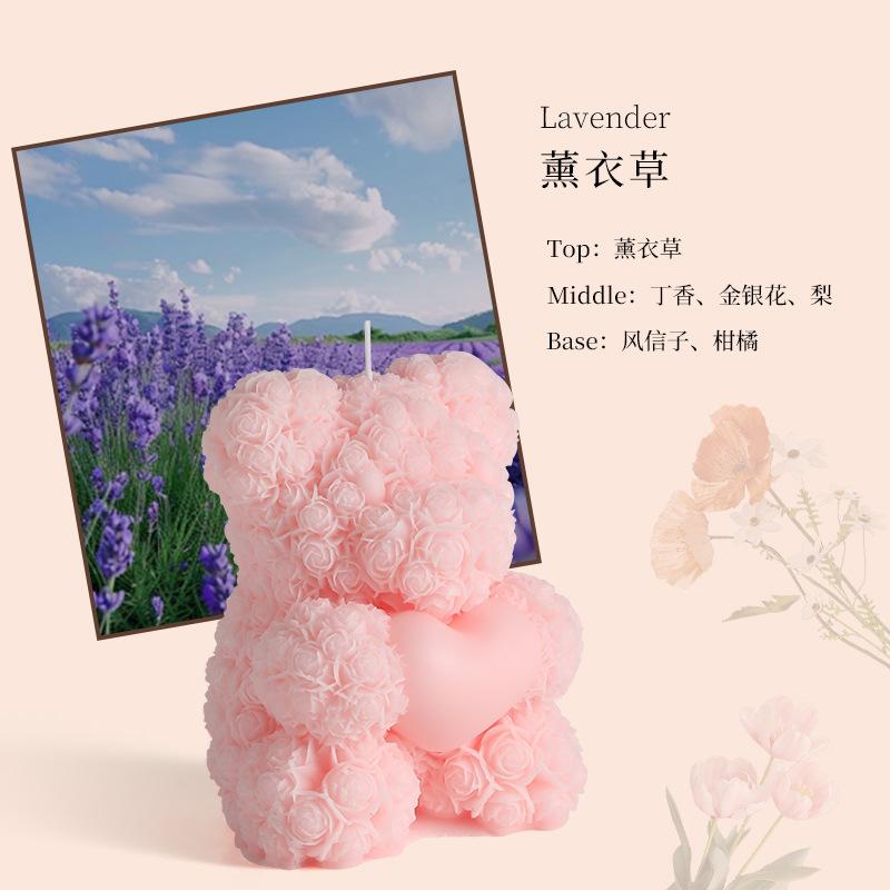 

Scented Candles Cute Roses Love Bear Birthday Gift Lavender [Love]