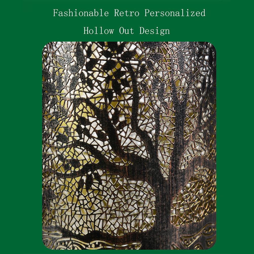 Solar Tree Lanterns Outdoor Waterproof Hanging Solar LED Lights Hollow Out Retro Metal Lantern For Garden Yard Patio Landscape Decor