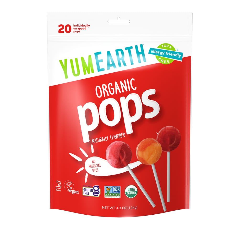 iHerb YumEarth Pops, Assorted Flavors, 20 Pops, 4.2 oz (119.1 g)