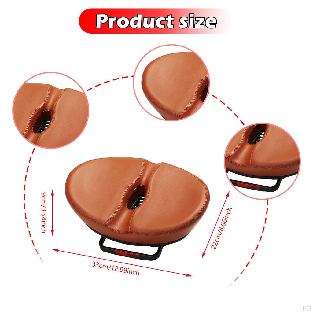 Bike Seat Noseless Shock Absorbing Wide Replacement with Reflector for Outside Sports