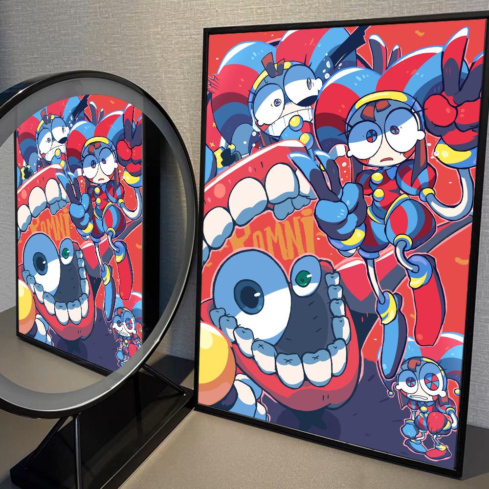 Desene animate Uimitorul Circ Digital C-Circus Postere Vintage Autocolant Retro din Hârtie Kraft DIY Cameră Bar Cafenea Decor Cameră Kawaii