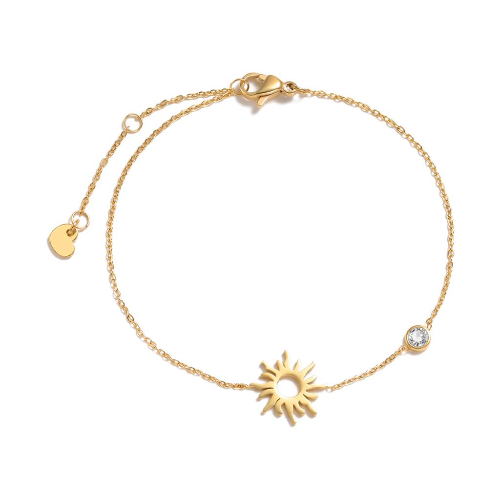Birthstone Zirconia Thin Chain Link Cross Bracelet Stainless Steel Women's Adjustable Link Stacked Layered Chain Bracelets