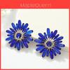 Geometric Alloy Daisy Flower Earrings With Gold Pins For Womens Fashion Jewelry
