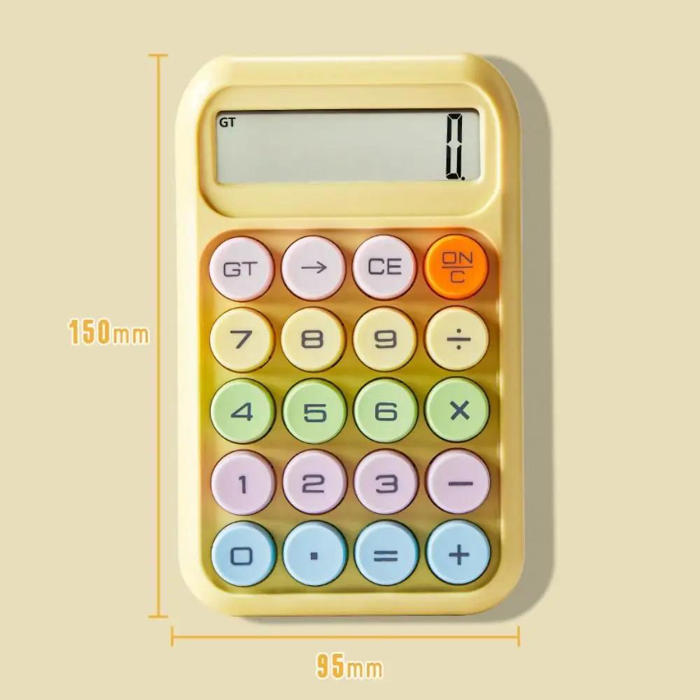 12-stelliger Süßigkeitenfarb-Taschenrechner Anti-Rutsch-Pad Mechanische Tastatur Arithmetik-Taschenrechner Langlebig Großer Bildschirm