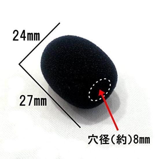 (TUISKU) Microphone Sponge Black Windshield Set of 30 Intercom Pin Microphone Replacement (30 Pieces)