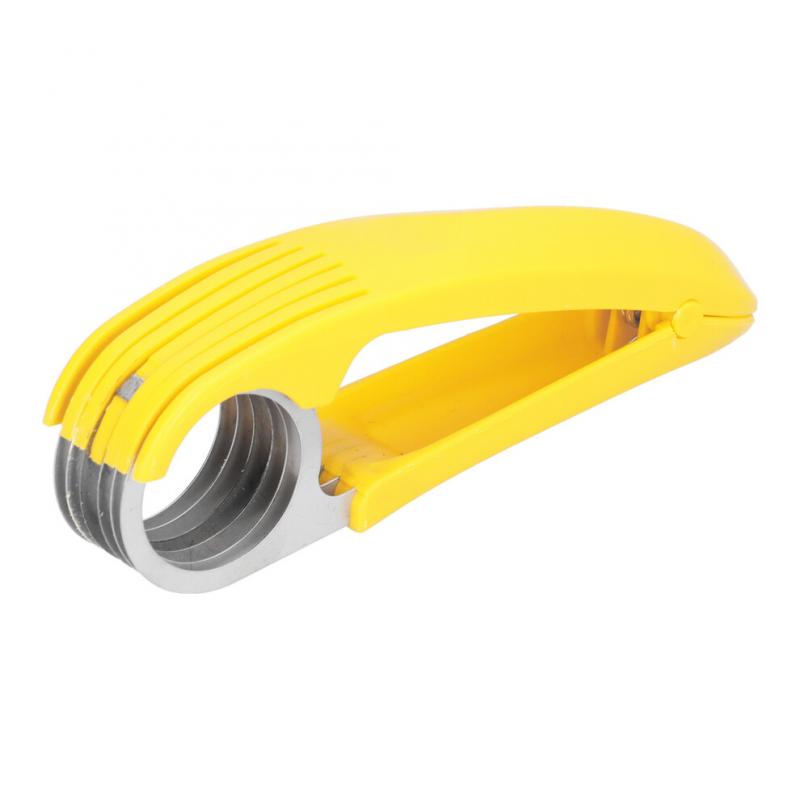 Stainless Steel Banana Cutter 17.5cm Kitchen Slicing Tool Yellow