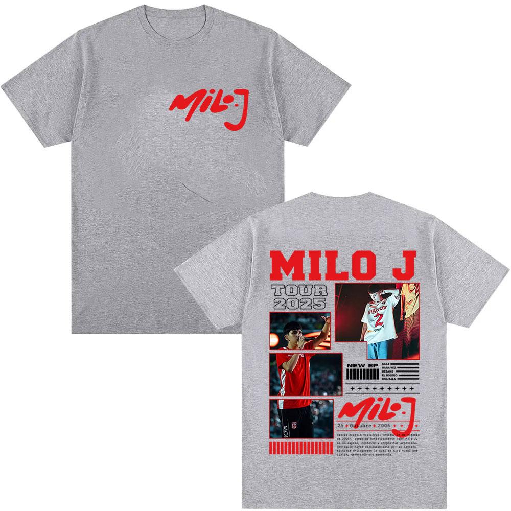 Rapper Milo J Tour 2025 Graphic Tshirt Unisex Hiphop Pop Music Shortsleeved Fashion Summer Print 100 Pure Cotton Tshirt