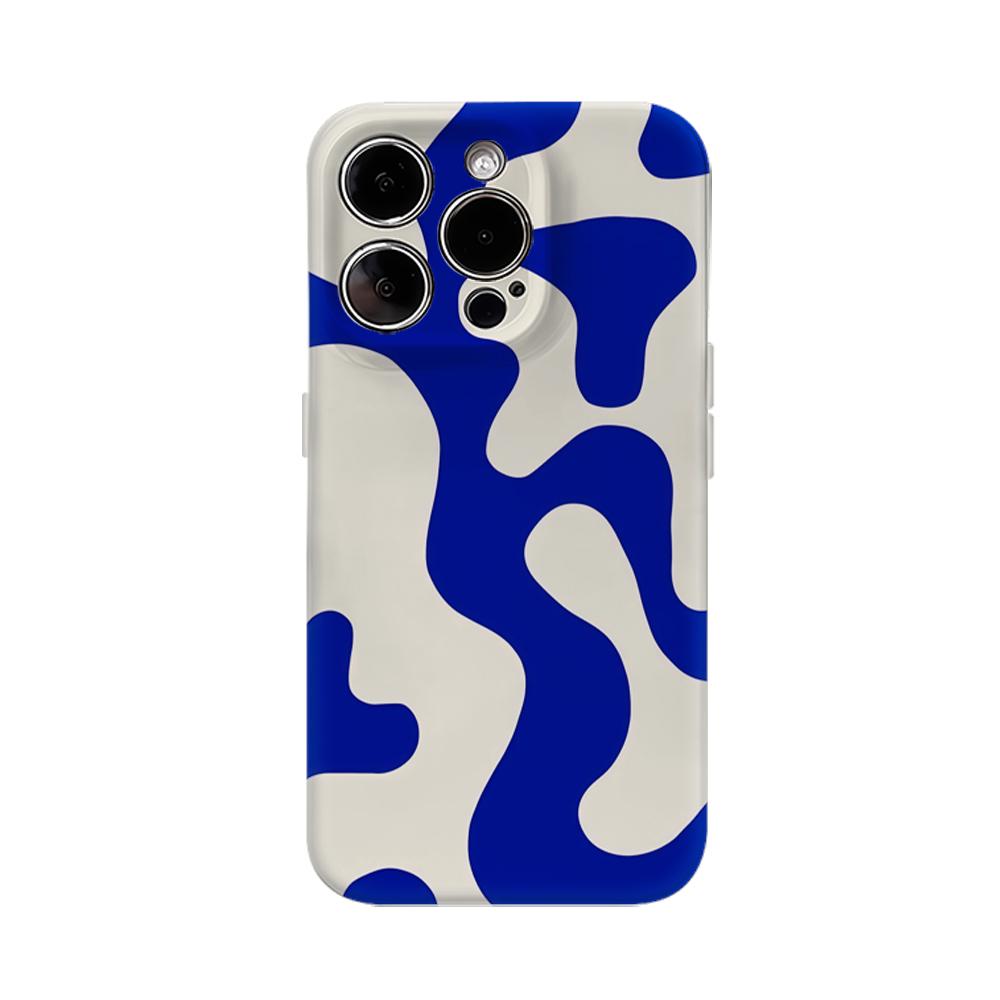 

Blue Swirls Minimalist Phone Case for IPhone 17AIR 16E 16 15 14 13 12 11 17 Pro Max Plus Double-layer Back Cover IPHONE17PRO