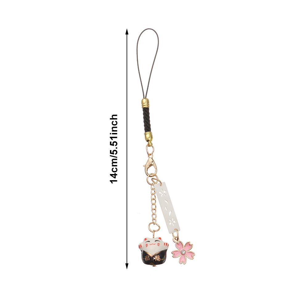 Lucky Cat Keychain Wrist Rope Phone Strap Lanyard Sakura Lucky Cat Phone Lanyard Anti-lost Lanyard