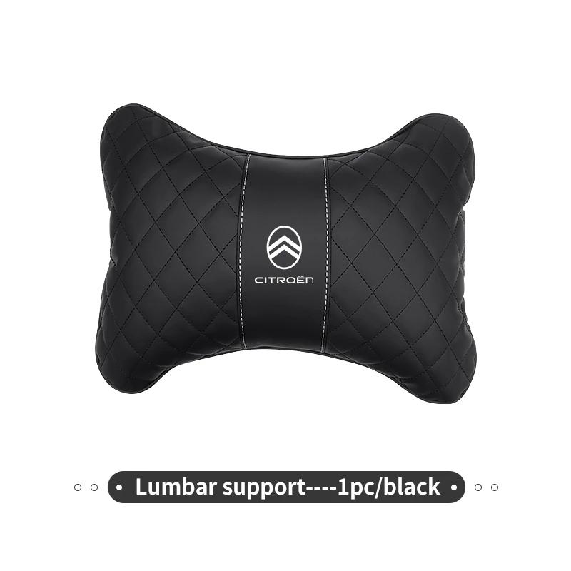 Almohada Cervical de Cuero para Asiento de Coche Soporte de Reposacabezas Cojín Lumbar Para Citroen Grand Berlingo Jumper Celysee Xsara Picasso Aircross