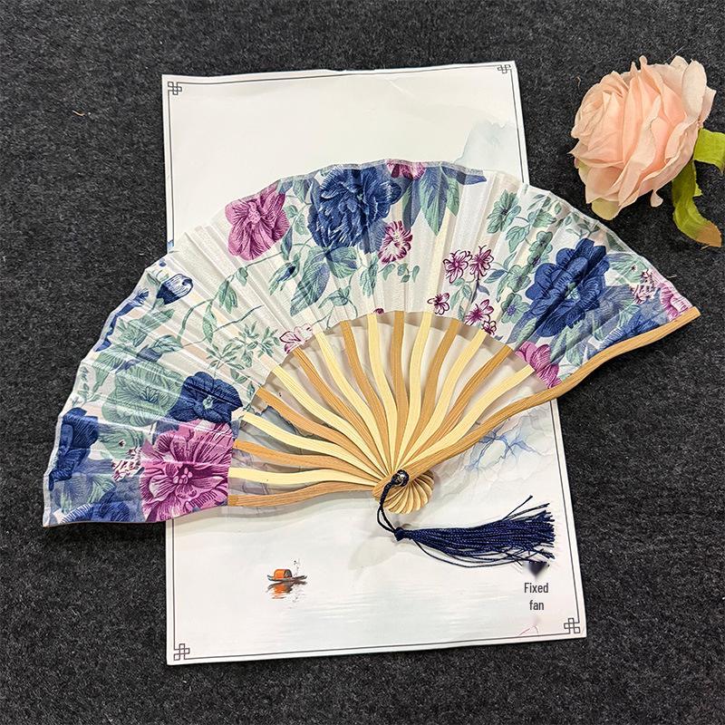 Goldener Faltfächer - Klassischer Chinesischer Stil für Tanzen, Tragbar und Elegant im Design