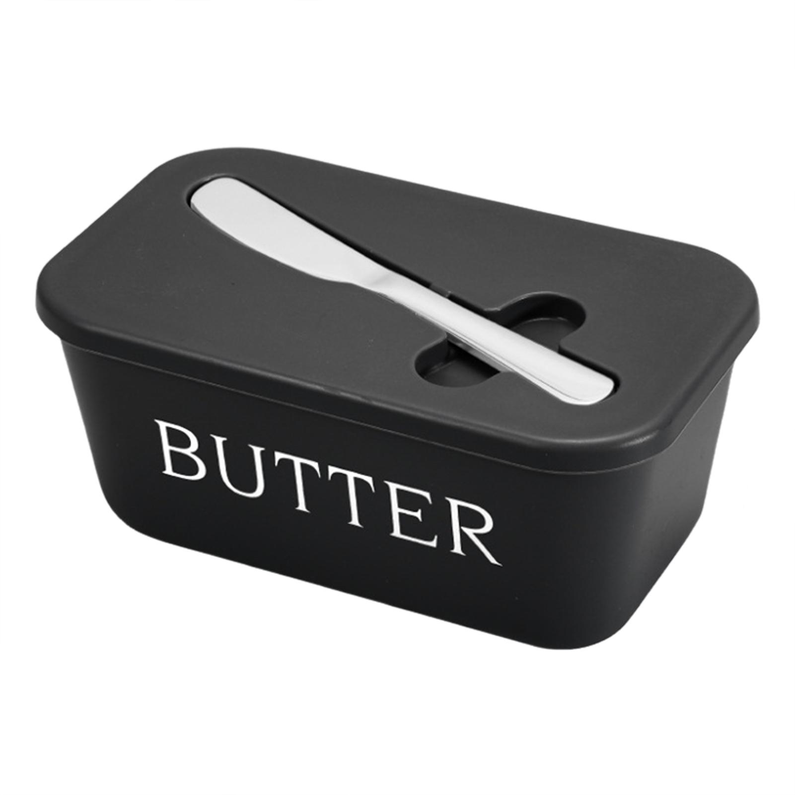 

Butter Container Box With Knife Simple Restaurant Sealed Storage Box Cheese Box With Knife Butter Slicer Butter Dish Tableware чёрный