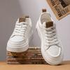 New Autumn Casual Board Shoes British Style Thick-soled Leather Shoes Flat-soled Heightening Little White Sports Shoes