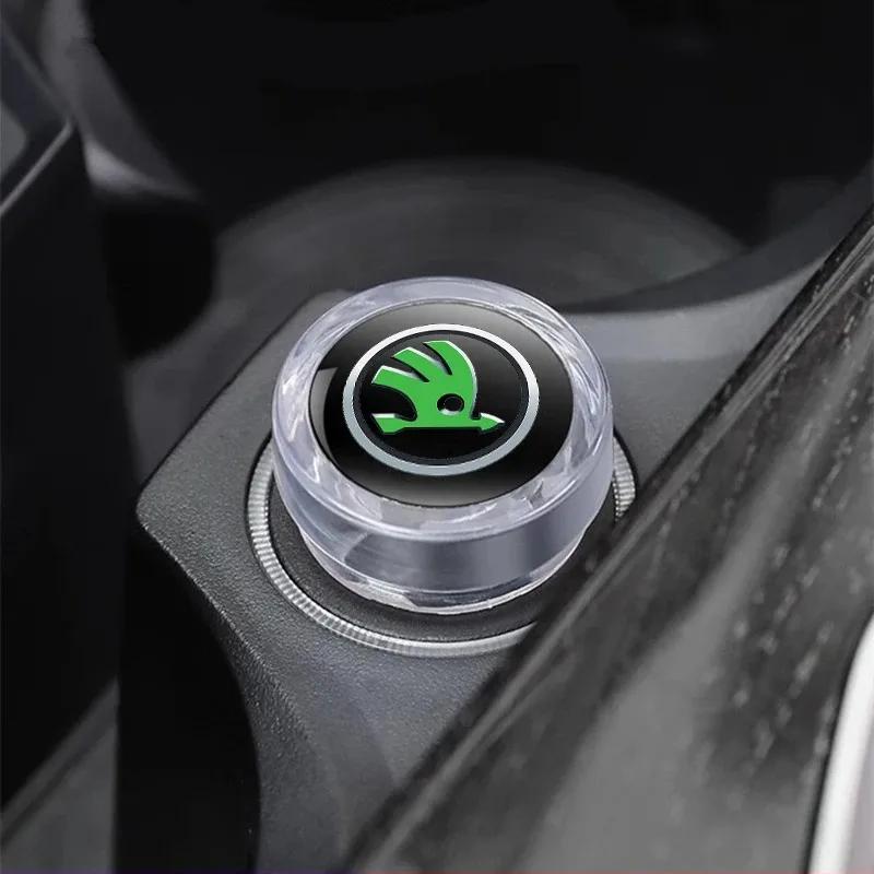 QGO2 Car Cigarette Lighter Cover DustProof Decoration Cap For Skoda Fabia Superb Yeti Octavia Enyaq Rapid Kodiaq Kamiq Karoq Scala A7