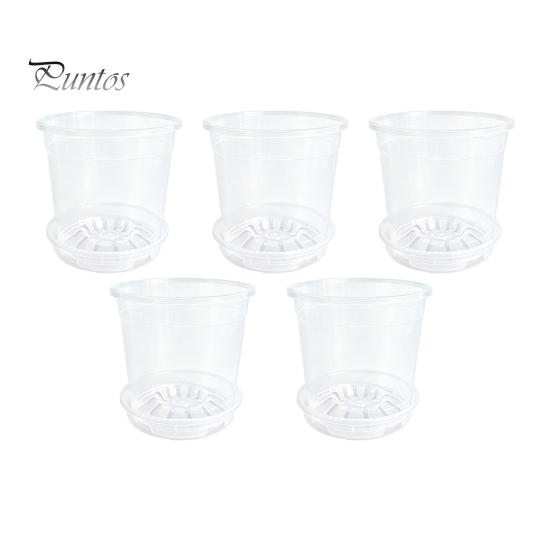 Breathable Plant Pots for Rootlets Clear Plastic Orchid Pot with Saucer, Drainage Holes, Ventilated Flower Rose, Phalaenopsis, Seedings Containers