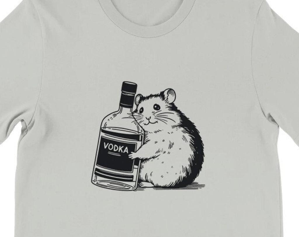 Hamster Vodka Huddle Tee , Unisex, Animal Lover Shirt, Funny Animal T-shirt, Gifts For Him, Gifts for Her
