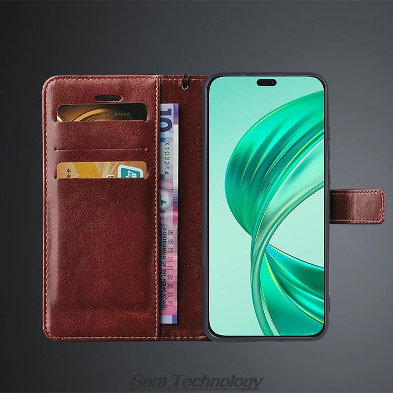Card Holder Cover Case for Huawei Honor X8b Pu Leather Flip Cover Retro Wallet Phone Case Honor X8b Business Fundas Coque