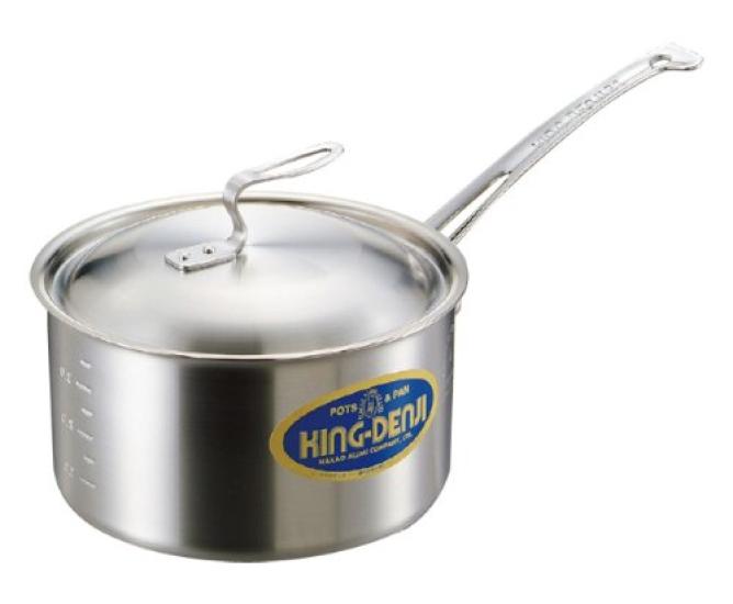 Nakao Aluminum Works New King Denji Deep Single-Handle Pot (with measuring scale) 18cm