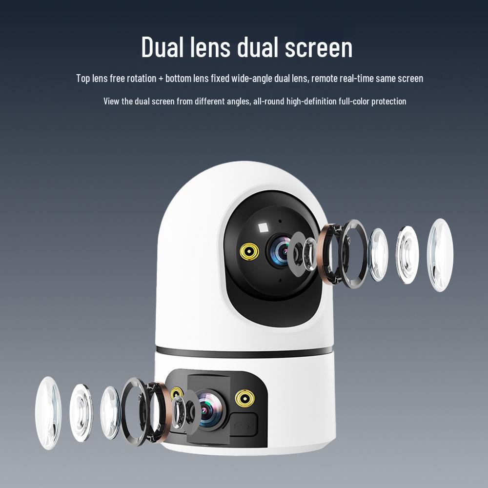 Dual-Camera AI Indoor Gimbal Camera with Remote Panoramic Monitoring