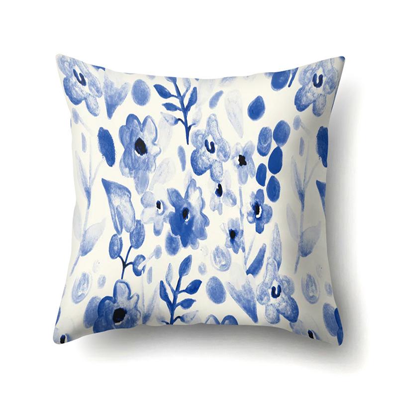 Polyester Pillowcase Plant Decoration Home Printed Pillow Car Waist Cushion Sofa Bed Head Cushion Cover