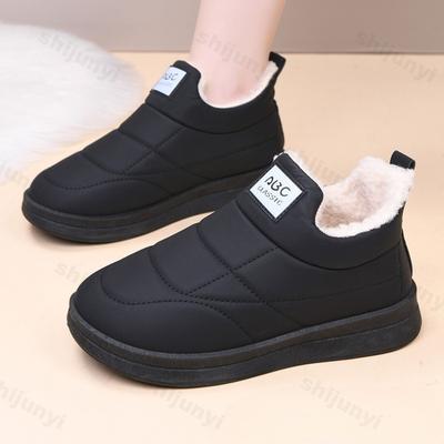 Snow Boots Women's Winter Plush Thicken Vintage Warm Cotton Shoes Lightweight Comfort Waterproof Non Slip Soft Sole Casual Shoes