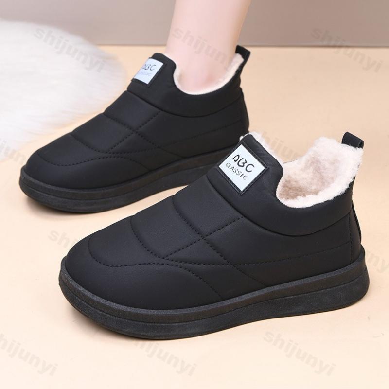 Snow Boots Women's Winter Plush Thicken Vintage Warm Cotton Shoes Lightweight Comfort Waterproof Non Slip Soft Sole Casual Shoes