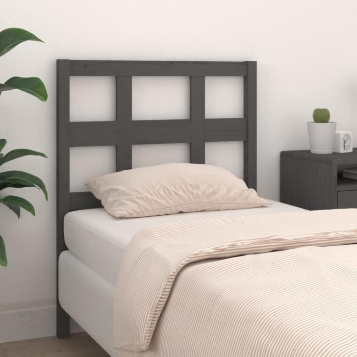 VidaXL Tête de lit Gris 95,5x4x100 cm Bois massif de pin 818902