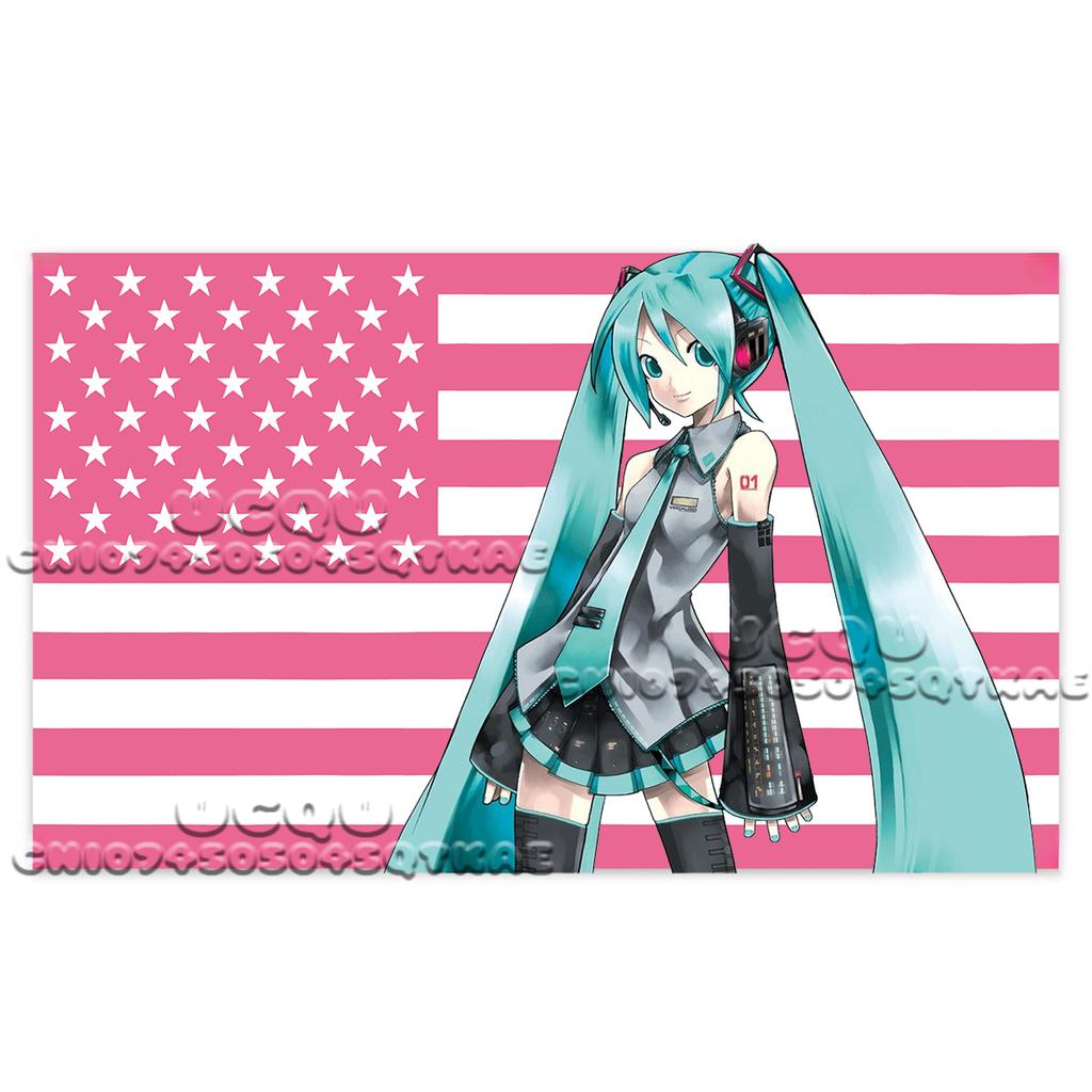 Anime Hatsune Miku Tapiserie Tapiserie s americkou vlajkou Dekorace pozadí Kolej Postel Tapiserie Obývací pokoj Tkanina na pozadí pohovky