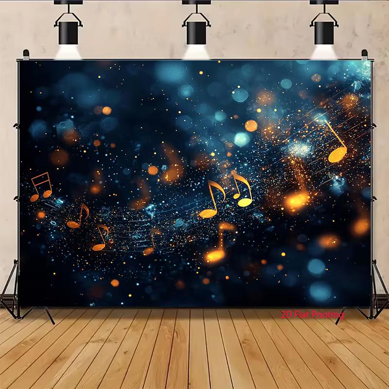 2D Musical Themed Backdrop for Stage, Party or Live Performance Photoshoot