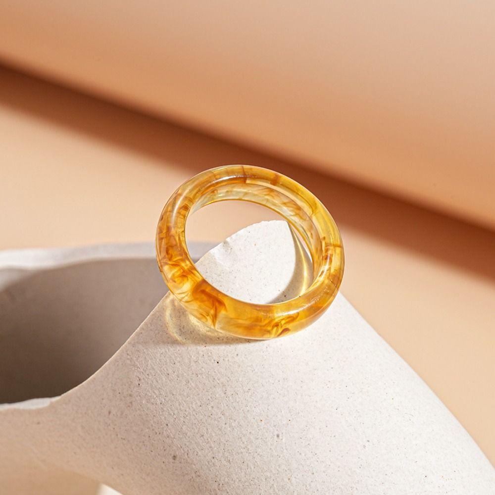 Jewelry Accessories Candy Color Finger Buckle Dopamine Geometric Forefinger Ring Gift