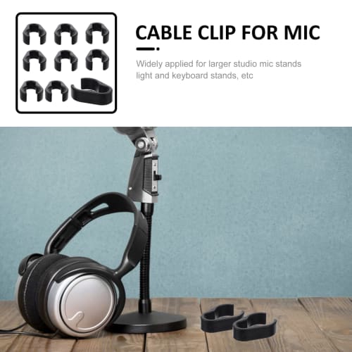 SEWACC Microphone Pole Clips, Microphone Holder Clips, Microphone Stand Clips, Plastic Microphone Clips, Microphone Boom Pole Microphone Accessories F