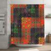 Bathroom Decor Shower Curtain Flowers Print Waterproof Fabric Decoration Home Hanging Bath Mat Yellow Orange Red Green