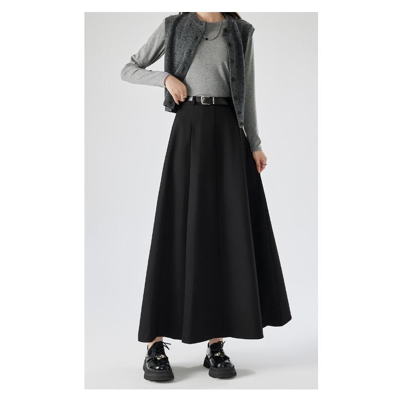 Mellbőség Szoknya Női Őszi és Téli Új Pliszírozott Szoknya Magas Derékkal és Vékonyítással High-end Közepes és Hosszú Szoknya