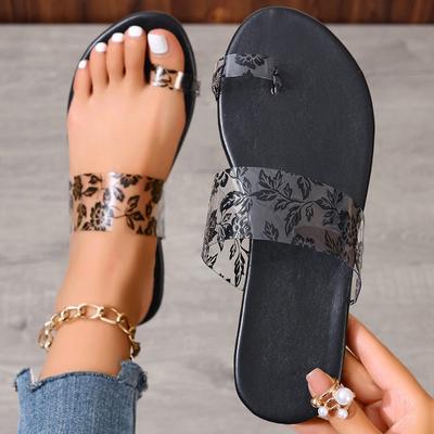 Fashion Clip Toe Women Slippers Print Random Flats Shoes Casual Summer Sandals 2024 Outdoor New Flip Flops Beach Dress Cozy Mujer Slides