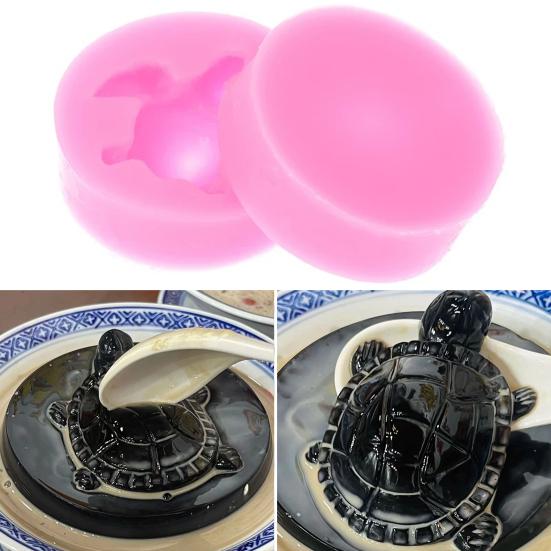 Schildkrötenförmige Silikonform Lebensmittelqualität Hitzebeständige Form für Jello Pudding Kräuterdessert BPA-frei Leicht lösbare Form zum Backen Einfrieren