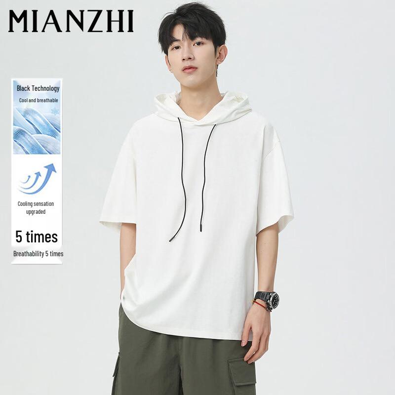 Men s Hooded Short Sleeve Breathable T-Shirt S
