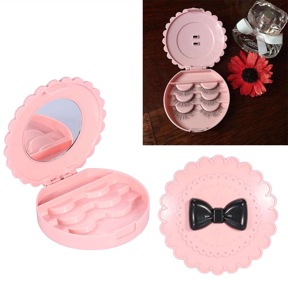 1pc Flower Shape Travel Portable False Eyelashes Storage Case Organizer Fake Lashes Carry Box