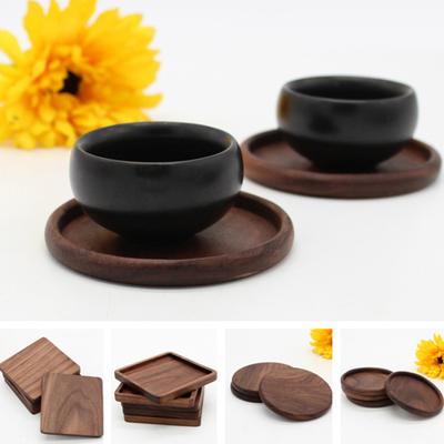 Round Square Walnut Wooden Coaster Coffee Tea Teapot Mug Cup Bowl Pad Place Mat