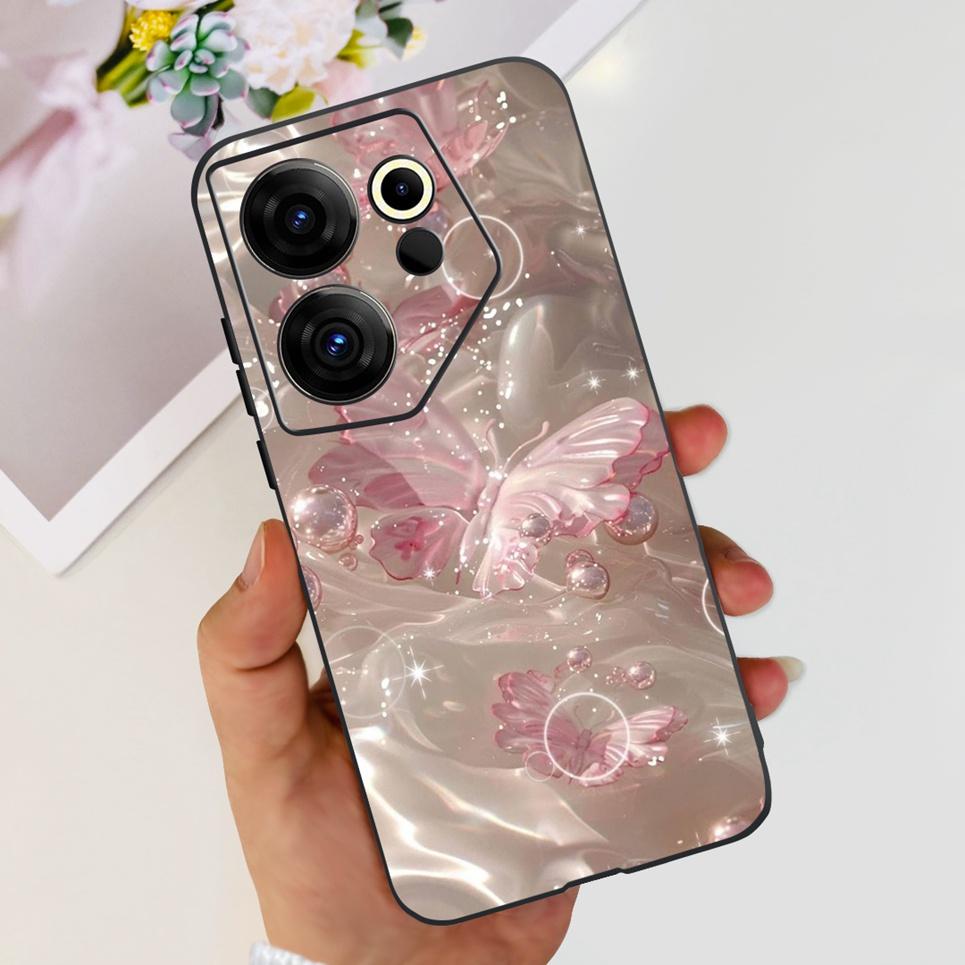For Tecno Camon 20 20 Pro 4/5G 20s Pro 20 Premier Butterfly Flower Colorful Girly Funda Transparent Soft TPU Silicone Back Cover