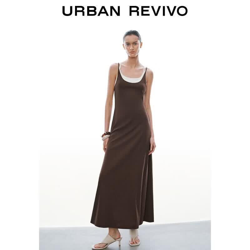 UR Women s Color-Block Slim-Fit Faux Two-Piece Dress XS