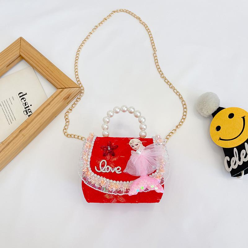 Adorable Mini Mermaid Pearl Crossbody Bag For Kids Stylish Korean Design For Everyday Use