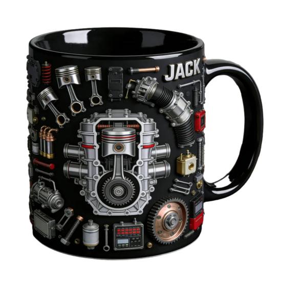 Mechanische Teile Kaffeetasse Keramik 325ml Industrielles Motor Design Tasse Wärmeübertragungs Muster Trinkgeschirr für Autoenthusiasten Ingenieure