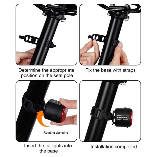 Bicycle Tail Light with Brake Sensor Waterproof USB Rechargeable Universal MTB Road Mountain Bike Cycling Night Riding Warning Rear Lamp