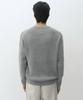 Musinsa Standard [Victoria Wool] Minimal Ribbed Henley Neck Knit [Melange Light Grey]