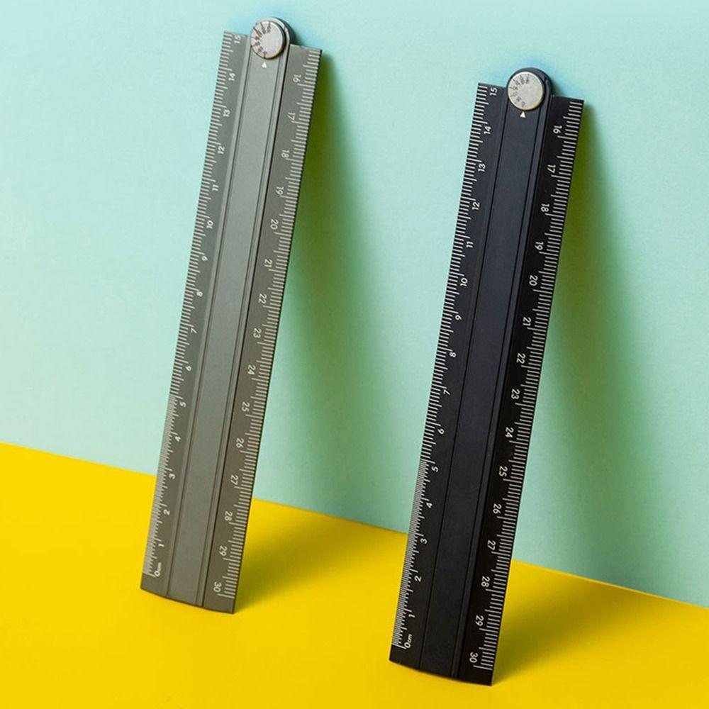 Simplified 30cm Folding Ruler Aluminum Alloy Drawing Measuirng Tool Straight Ruler Multifunctional Stationery Ruler Students