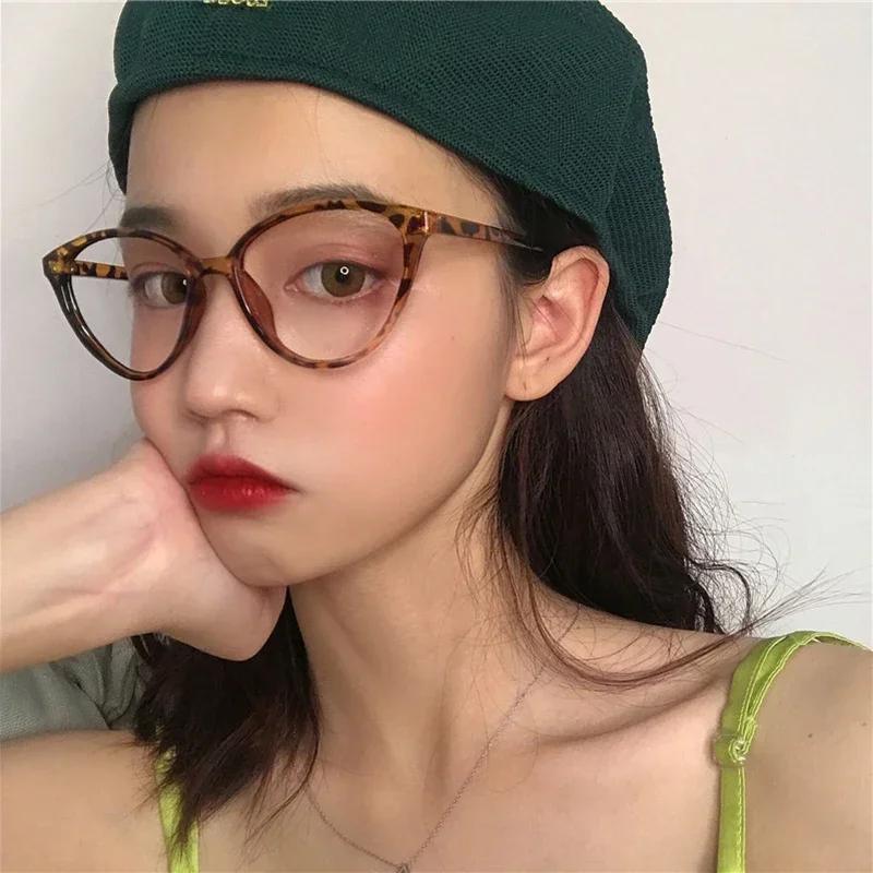New Fashion Unisex Cat Eye Plain Glasses For Women Pc Frame Glasses For Party Eyeglasses Female Decorative Spectacles Glasses