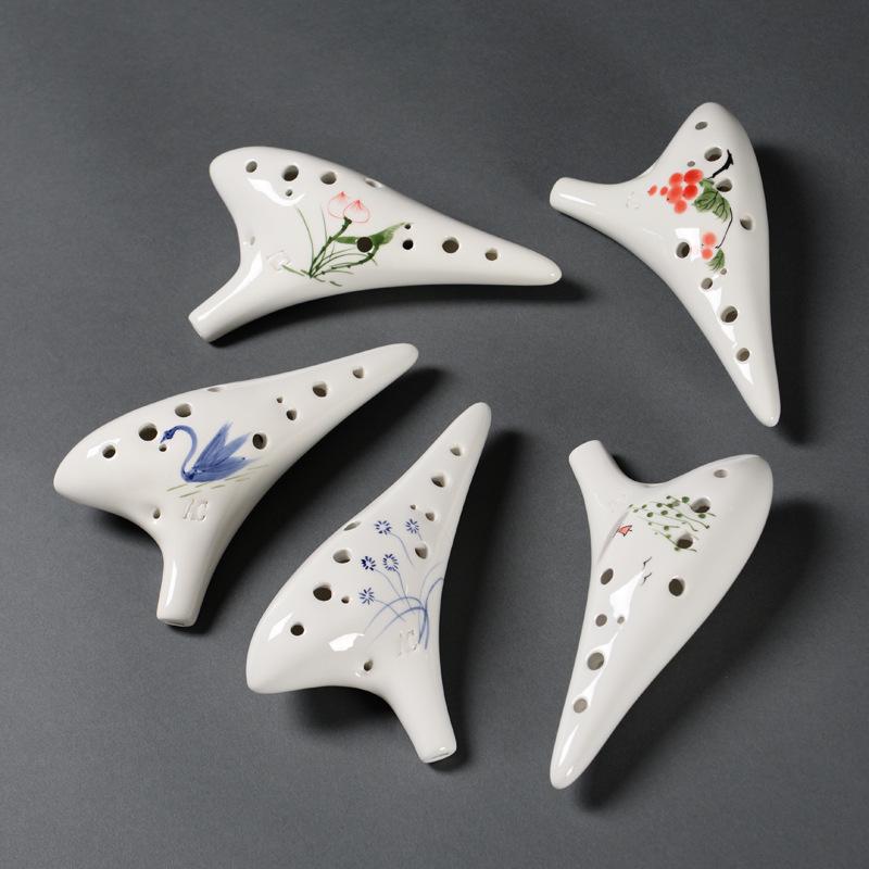 Hand-Painted 12-Hole Alto C Ocarina - Professional & Beginner Flute Instrument