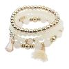 4Pcs/Set Women Ethnic Multilayer Resin Beads Tassels Cuff Bracelets Fashion Jewelry